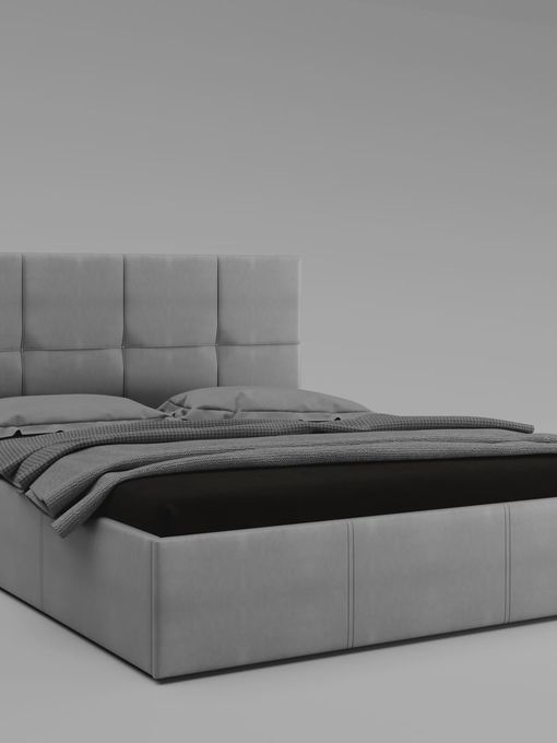 Кровать с подъёмным механизмом «Куба», экокожа, белая